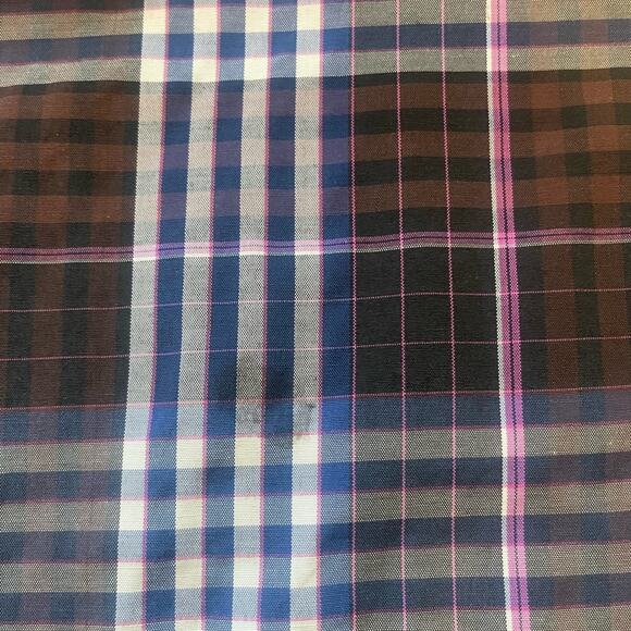 Paper Denim & Cloth Plaid Short Sleeve Collared Front Button Shirt Blue Multi L - Picture 6 of 7